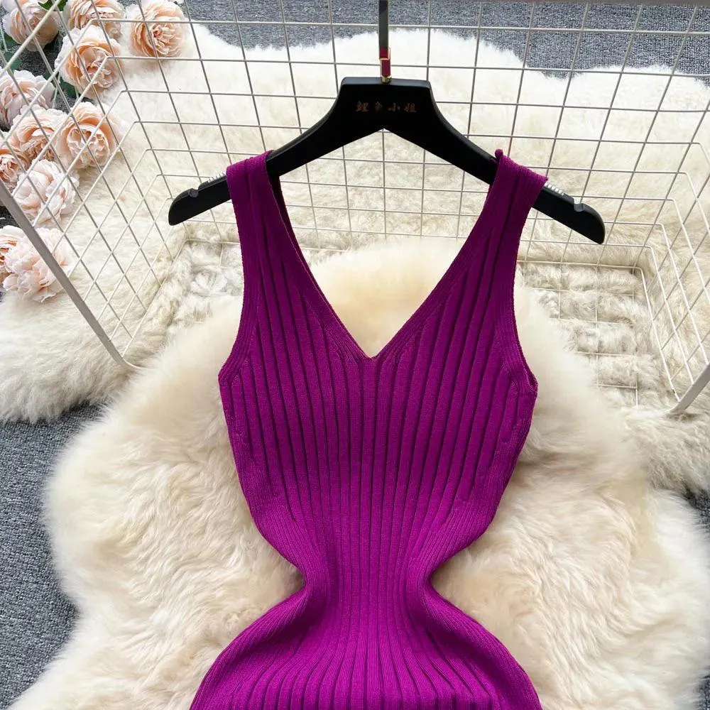 Sultry Knit Bodycon Dress: Sensual Streetwear Chicness