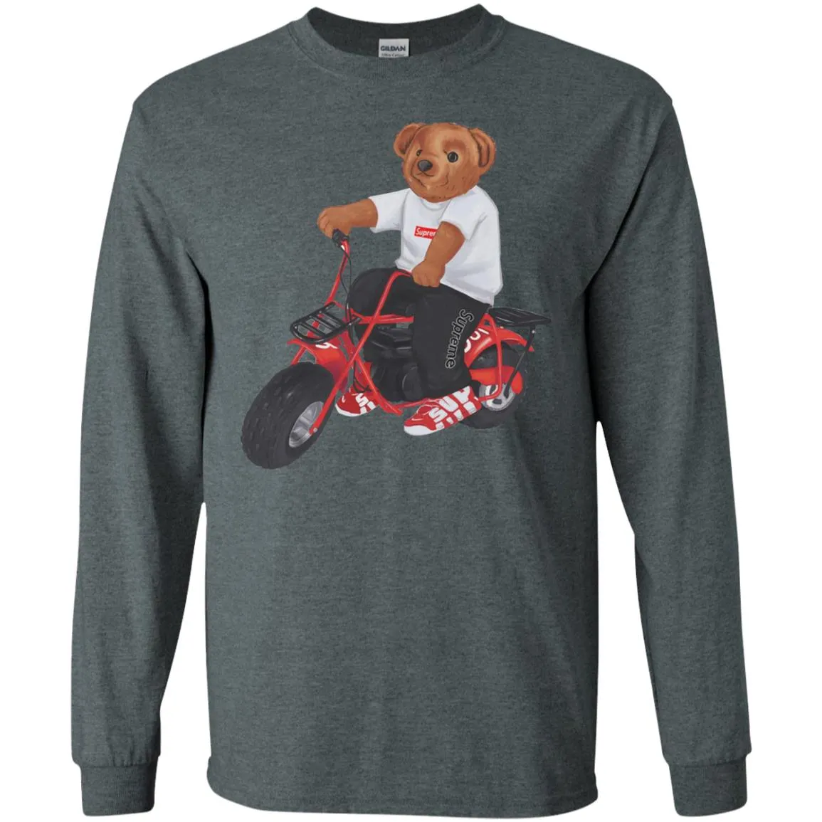 Supreme Bear Moto T-shirt Men Long Sleeve Shirt