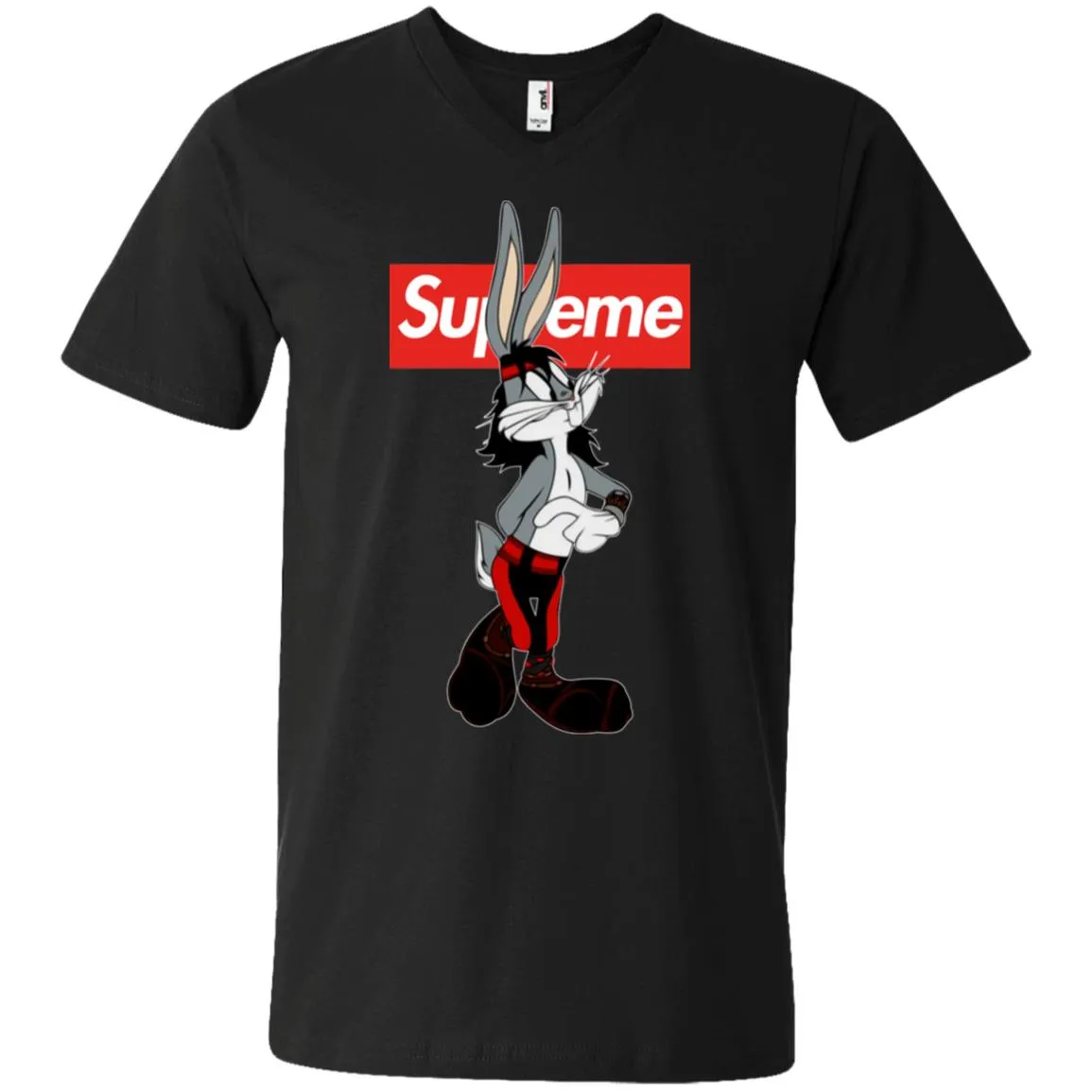 Supreme Rabbit T-shirt Men V-Neck T-Shirt