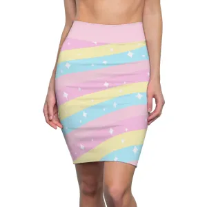 Teatime Fantasy Rainbow Women's Pencil Skirt