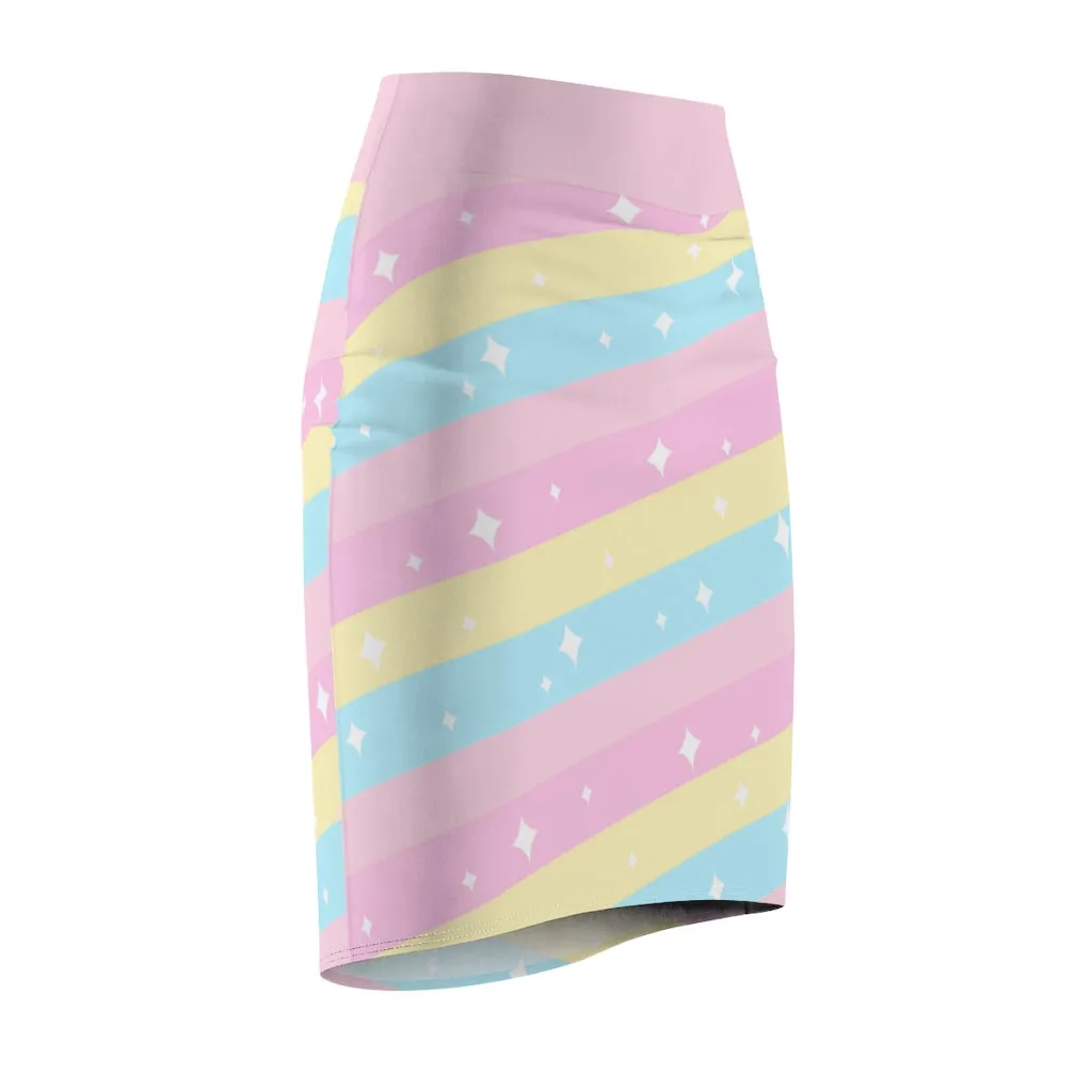 Teatime Fantasy Rainbow Women's Pencil Skirt