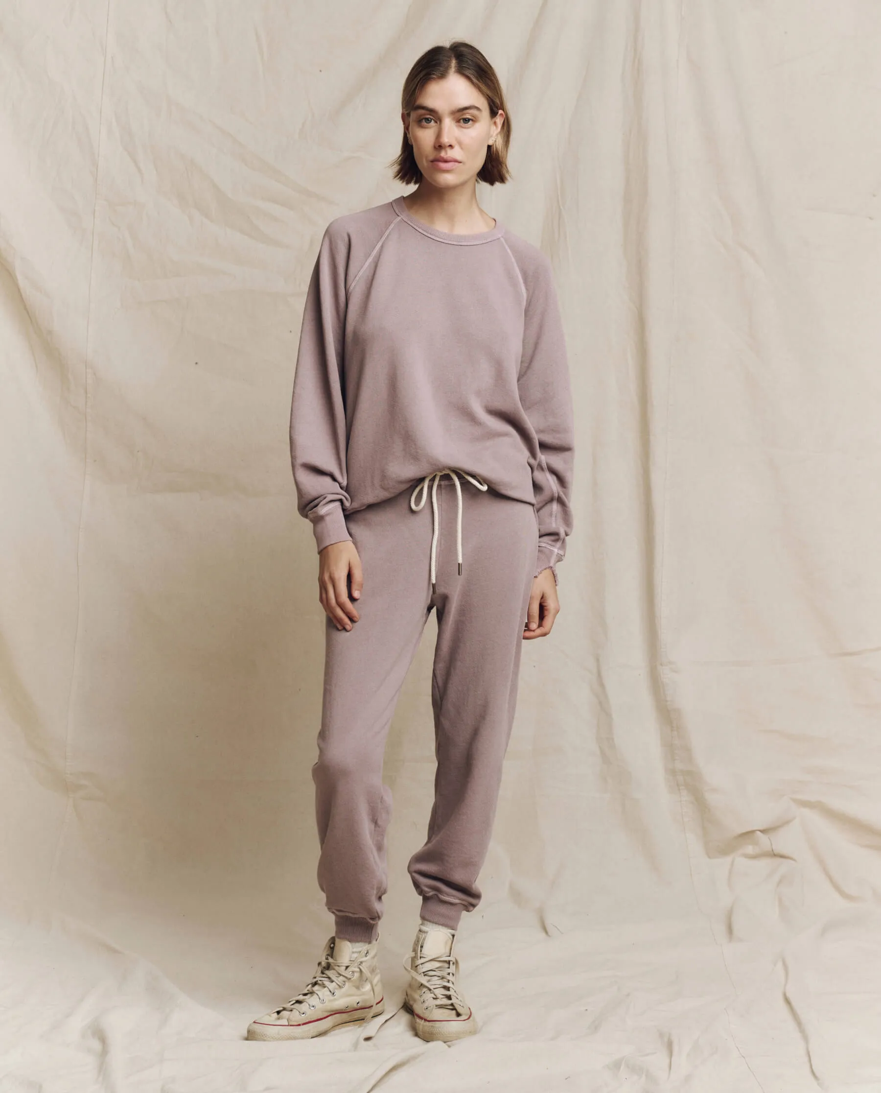 The Cropped Sweatpant. Solid -- Quartz