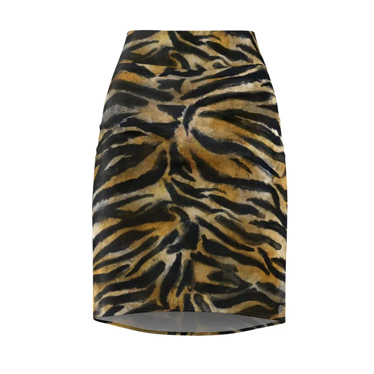 Tiger Striped Women's Pencil Skirt, Animal Print Women's Skirt - Made in USA (Size XS-2XL)