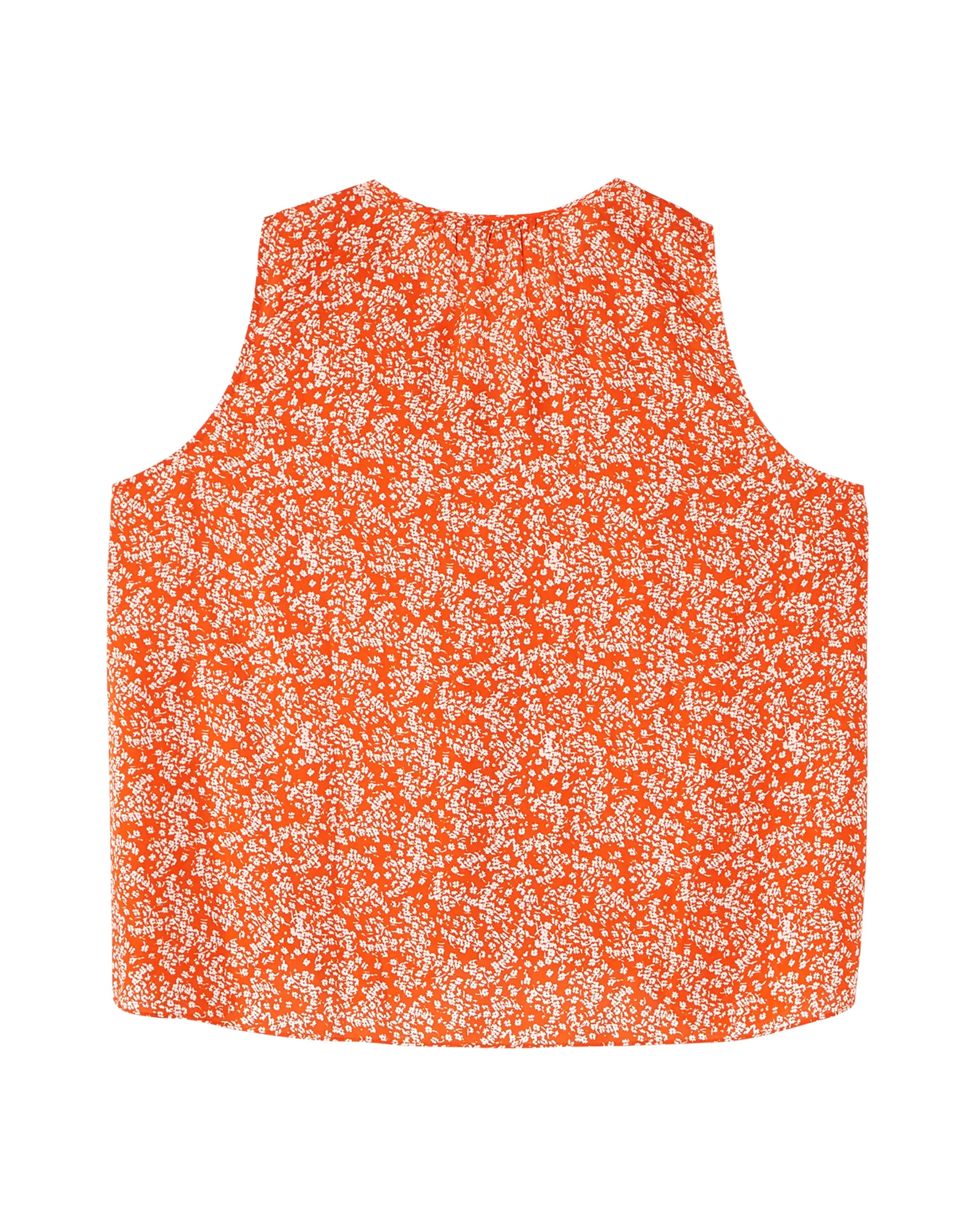 Tutan Sleeveless Blouse | Orange / White