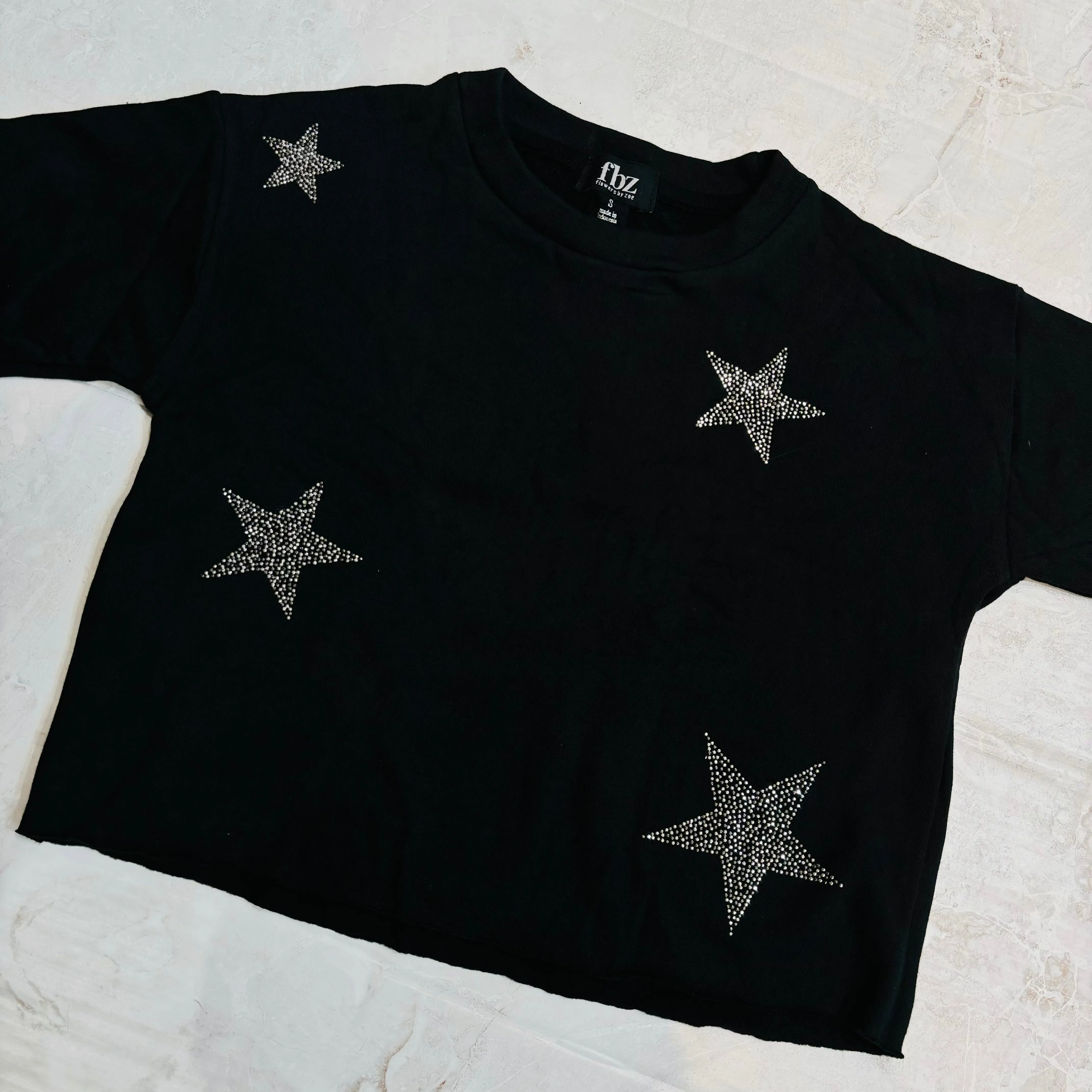 Tween Sweater | Star Studded Black Sweatshirt | Flowers by Zoe