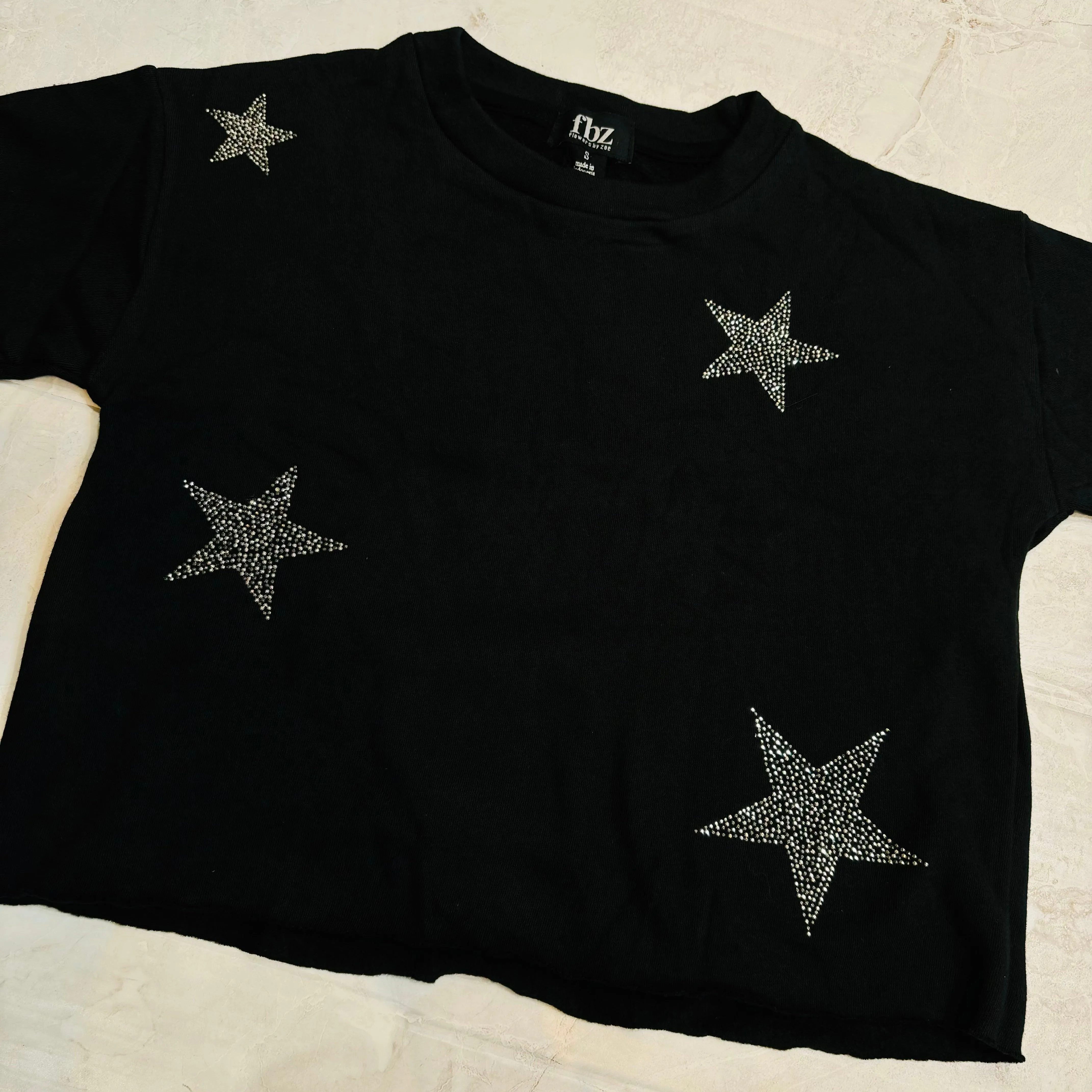 Tween Sweater | Star Studded Black Sweatshirt | Flowers by Zoe