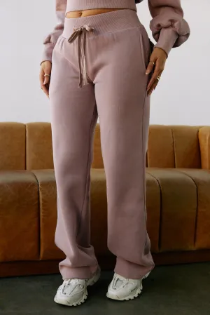 Unbothered Pant Wide Leg Sweat Pant - Lavender