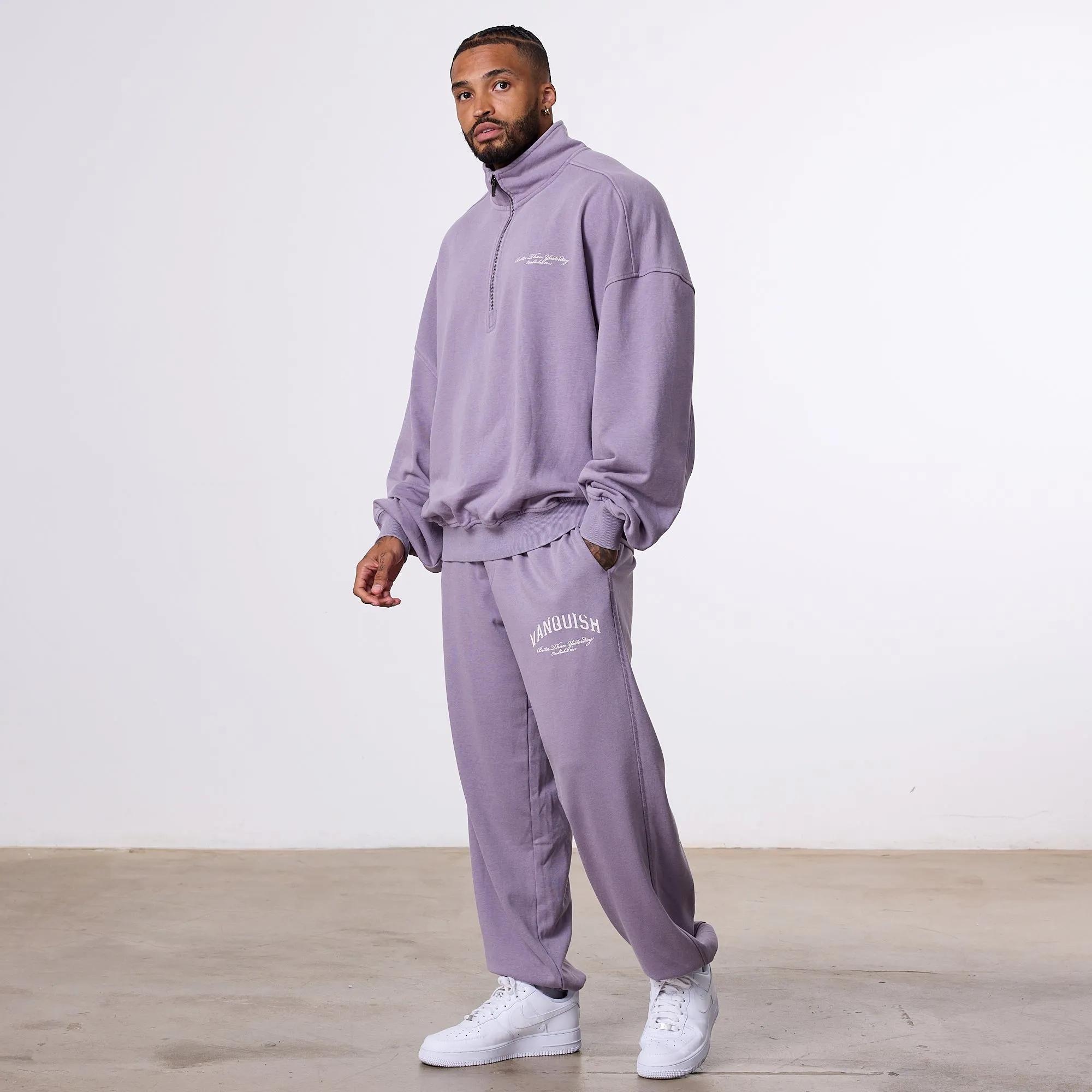 Vanquish Better Than Yesterday Washed Purple Oversized Sweatpants