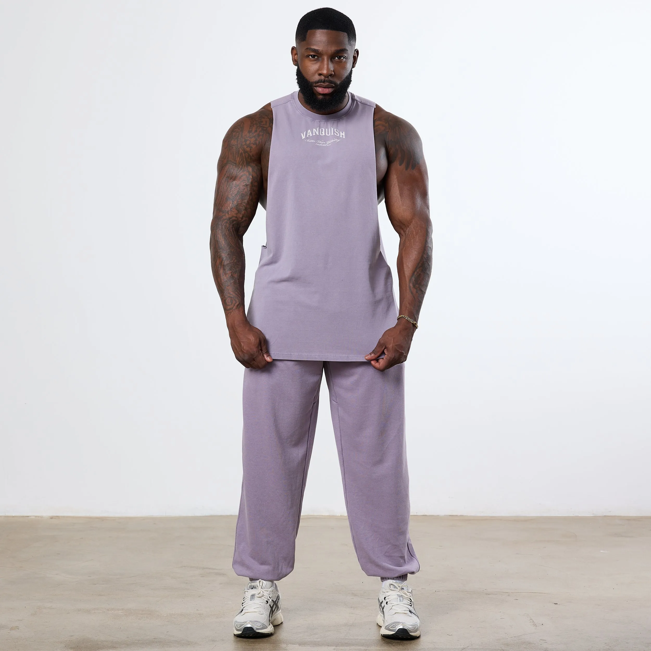 Vanquish Better Than Yesterday Washed Purple Oversized Sweatpants