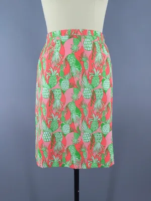 Vintage 1960s Pineapple Novelty Print Skirt