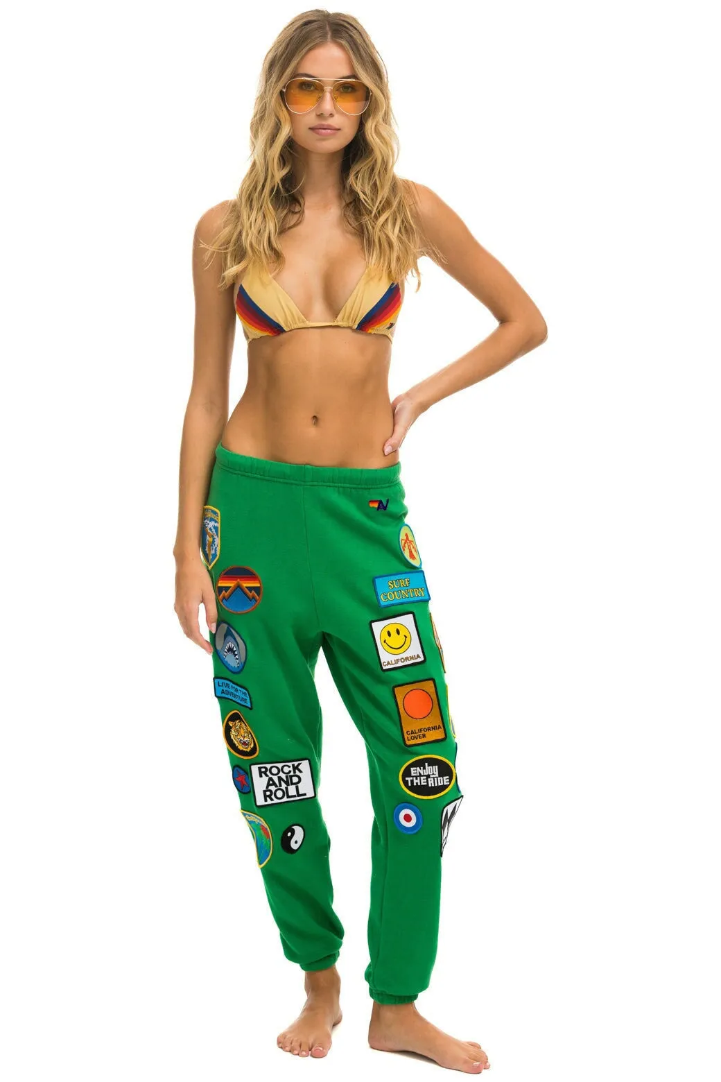 VINTAGE PATCH SWEATPANTS - KELLY GREEN