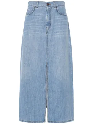 Weekend Max Mara   Gelada denim midi skirt 