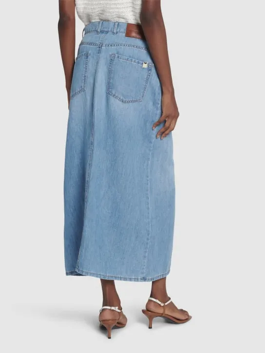 Weekend Max Mara   Gelada denim midi skirt 