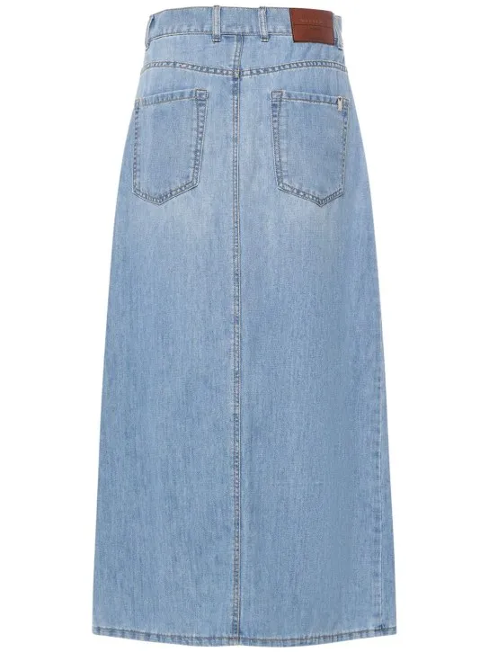 Weekend Max Mara   Gelada denim midi skirt 