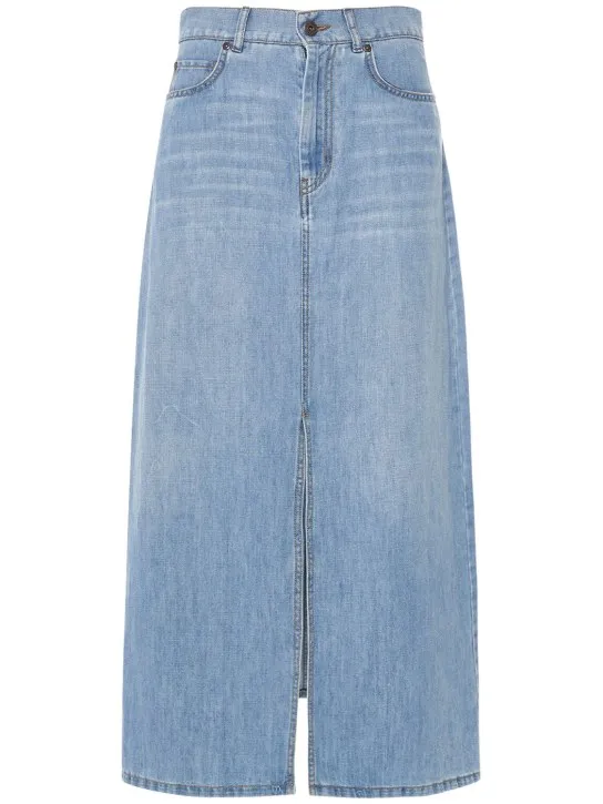 Weekend Max Mara   Gelada denim midi skirt 