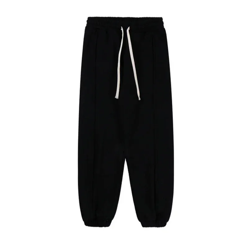 Wiaofellas  -  High Men's Street Casual Sweatpants New Trendy Sports Casual Long Pants Drawstirng Elastic Waist Long Pants 2A1082