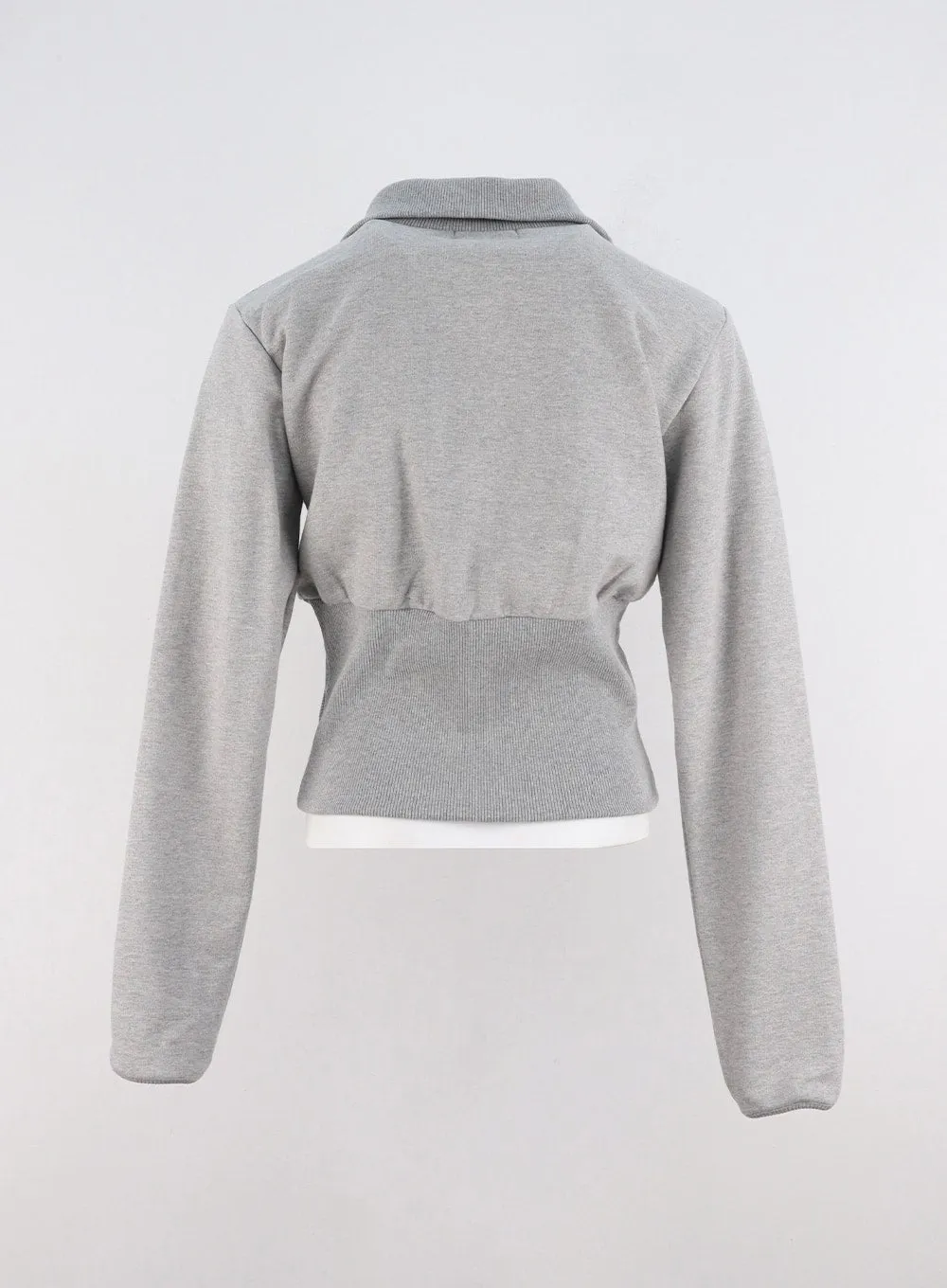 Wide Collar Zip Up Sweatshirt CO311