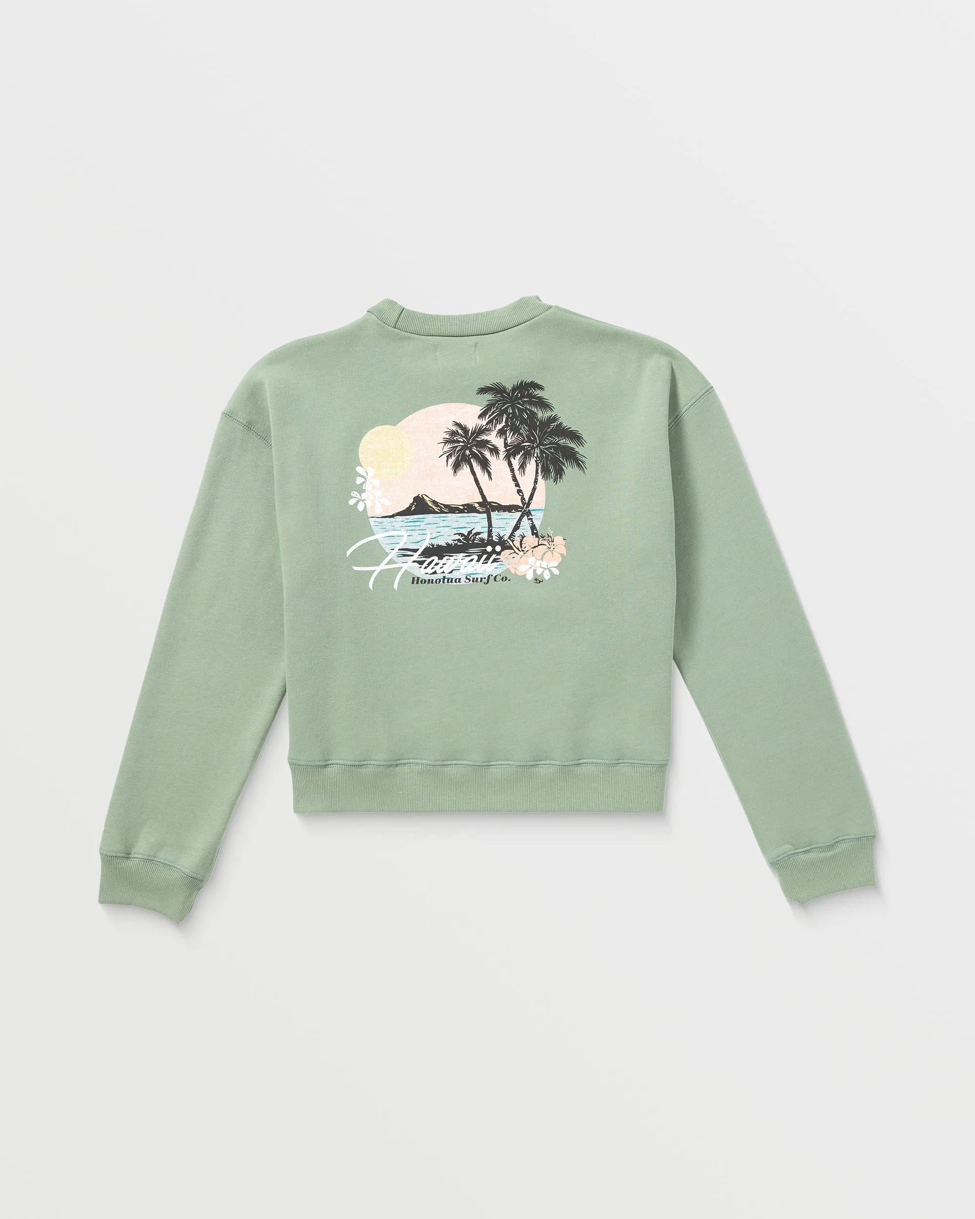 Womens Hawaii Coastin Crewneck Pullover - Palm