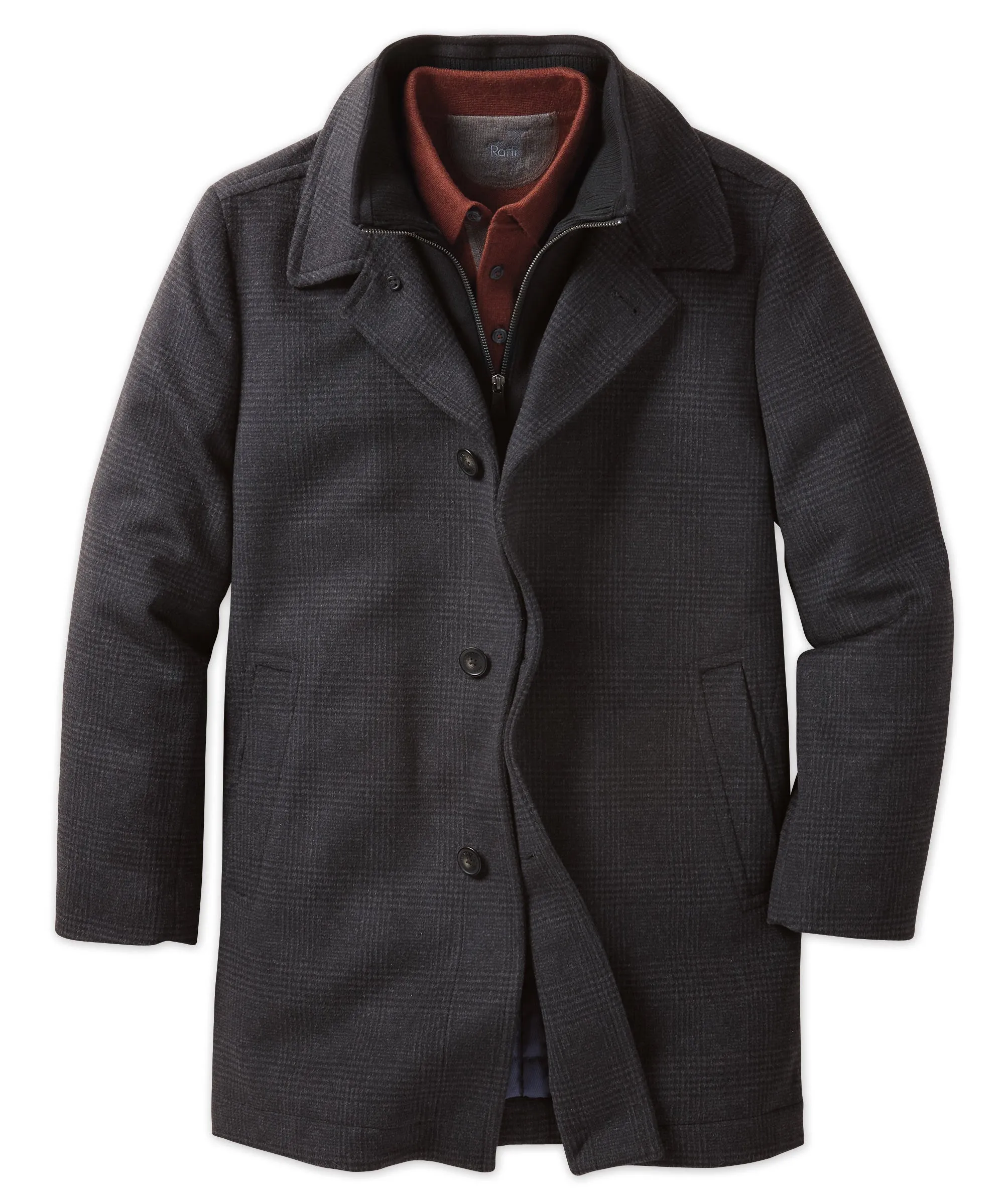 Wool Blend Plaid Car Coat